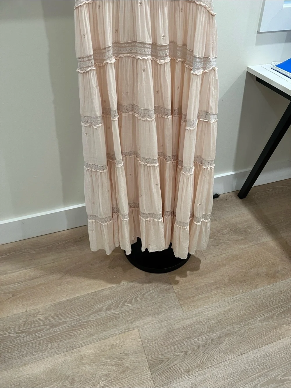 Free People Soft Blush Tie-Shoulder V-Neck Maxi Dress - Picture 13 of 16